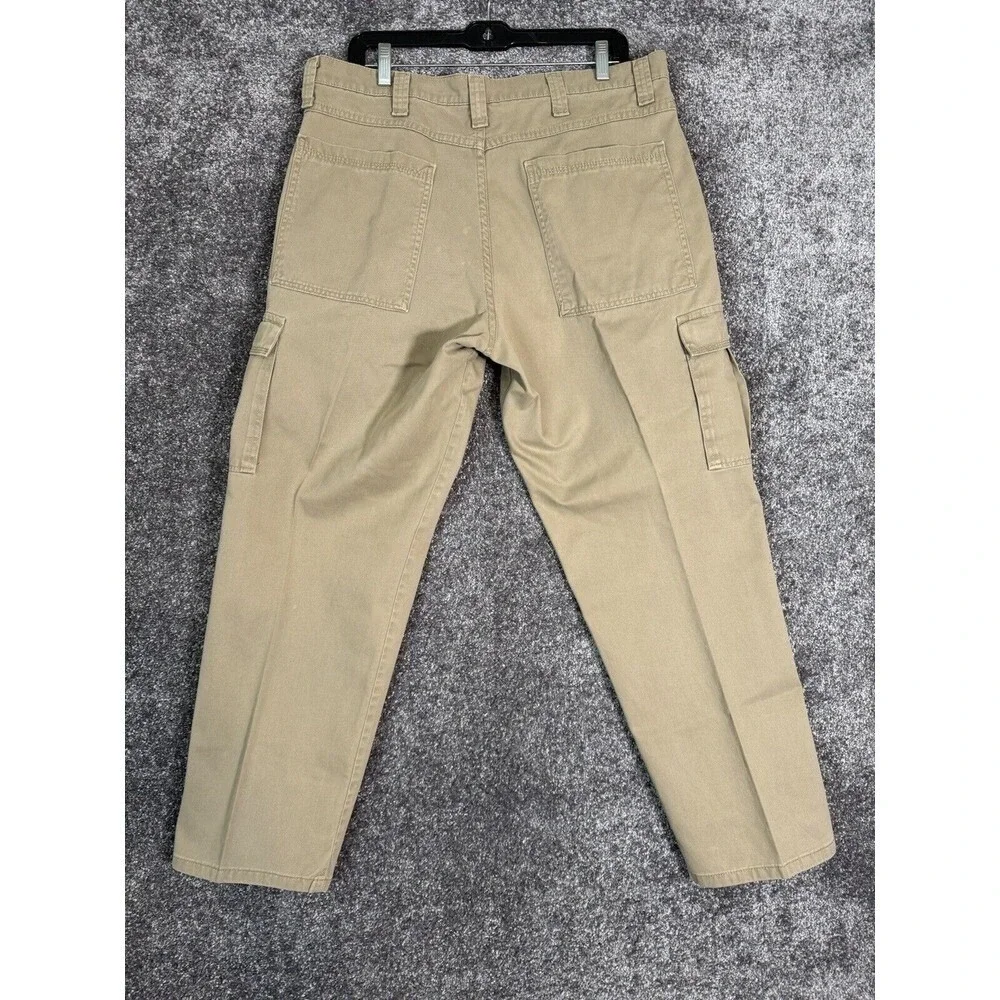 Vtg Wrangler Cargo Khaki Pants Relaxed Fit Canvas Mens 36x30 Workwear Y2k Chore